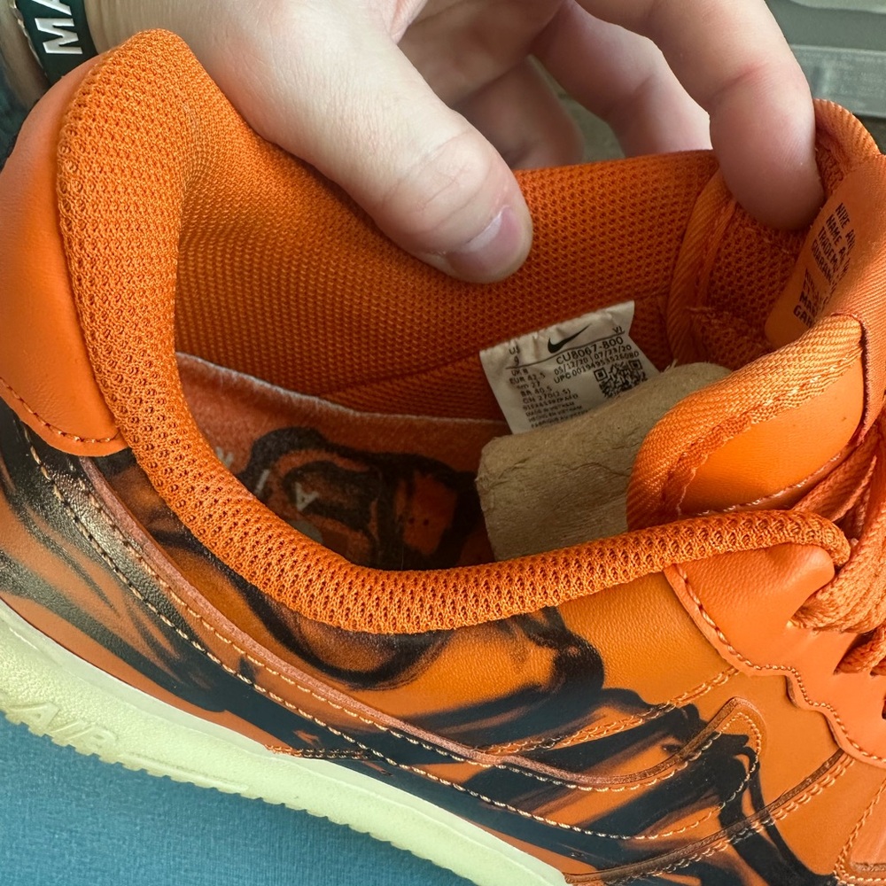 RARE Nike Af1 Skeletal Force One QS Orange Sz 9 Mens Halloween Limited Edition - Picture 6 of 10